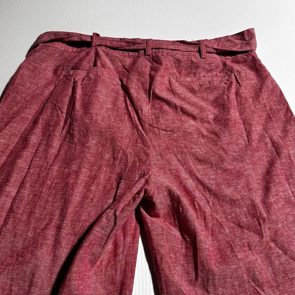 Linea Donna Linen Blend 2 Piece Set Matching Wide Leg Pants Top Red Sz 1X 2X NWT - Picture 13 of 16